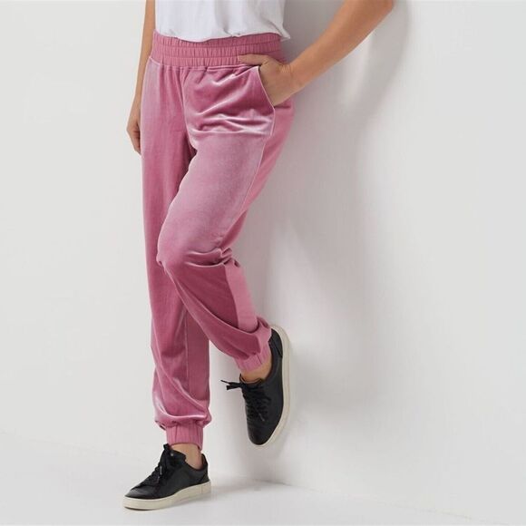 NWOT All Worthy Hunter McGrady Mixed Media Velvet Jogger - Picture 1 of 10